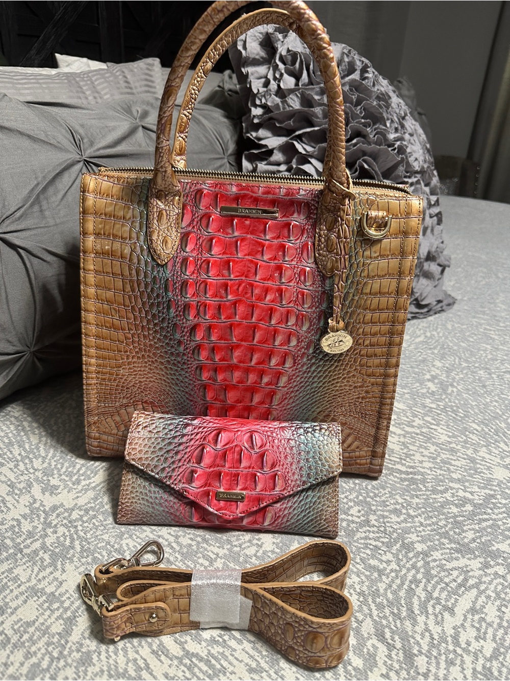 BRAHMIN Caroline Lakeridge Ombré Melbourne Genuine Leather